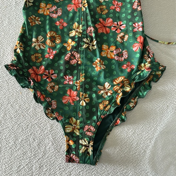 ULLA JOHNSON Giordana Maillot One-Piece Swimsuit, Veridian, Size X-Large, $350 - Picture 10 of 17
